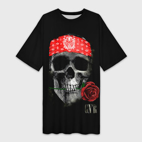 Платье-футболка 3D с принтом GNR Skull в Тюмени,  |  | alternative | guns n roses | metall | music | rock | альтернатива | ганс энд росес | металл | музыка | пушки и розы | рок