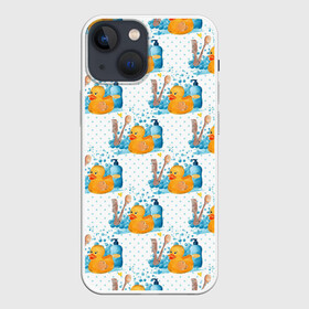 Чехол для iPhone 13 mini с принтом Утенок чистюля в Тюмени,  |  | мойка | птичка | умывание | утенок | утка | чистка зубов | чистюля