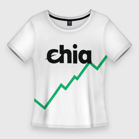 Женская футболка 3D Slim с принтом Криптовалюта Чиа в Тюмени,  |  | Тематика изображения на принте: 2021 | 2022 | bitcoin | btc | chia | chia network | dogecoin | ethereum | ssd | xch | биткоин | в топе | в тренде | жёсткие диски | крипта | криптовалюта | майнинг | чиа