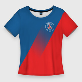 Женская футболка 3D Slim с принтом PSG GRADIENT SPORT UNIFORM в Тюмени,  |  | paris saint germain | psg | saint | sport | париж | псг | псж | спорт | футбол