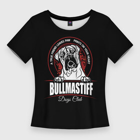 Женская футболка 3D Slim с принтом Бульмастиф (Bullmastiff) в Тюмени,  |  | animal | bulldog | bullmastiff | dog | mastiff | бульдог | бульмастиф | год собаки | друг человека | животное | зверь | кинолог | мастиф | пёс | порода собак | собака бульмастиф | собаковод | сторожевая собака