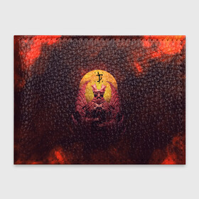 Обложка для студенческого билета с принтом Doom DLC Statue (+спина) в Тюмени, натуральная кожа | Размер: 11*8 см; Печать на всей внешней стороне | Тематика изображения на принте: demons | devil | doom | doom eternal | doom slayer | hell | logo | ад | демон | демоны | дум | лого | логотип