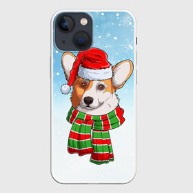 Чехол для iPhone 13 mini с принтом Новогодний Корги   New Years Corgi в Тюмени,  |  | christmas | corgi | dog | santa | дед мороз | елка | зима | корги | новый год | рождество | санта | снег | снегурочка | снежинка | собака | собачка | щенок