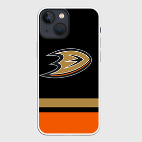 Чехол для iPhone 13 mini с принтом Anaheim Ducks | Анахайм Дакс в Тюмени,  |  | Тематика изображения на принте: anahaim ducks | anaheim | anaheim ducks | ducks | hockey | mighty ducks | nhl | usa | дакс | могучие утята | нхл | спорт | сша | хоккей | шайба