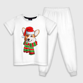 Детская пижама хлопок с принтом Новогодний Вельш корги в Тюмени, 100% хлопок |  брюки и футболка прямого кроя, без карманов, на брюках мягкая резинка на поясе и по низу штанин
 | christmas | corgi | dog | santa | дед мороз | елка | зима | корги | новый год | рождество | санта | снег | снегурочка | снежинка | собака | собачка | щенок