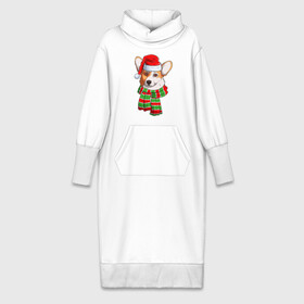 Платье удлиненное хлопок с принтом Новогодний Вельш корги в Тюмени,  |  | christmas | corgi | dog | santa | дед мороз | елка | зима | корги | новый год | рождество | санта | снег | снегурочка | снежинка | собака | собачка | щенок