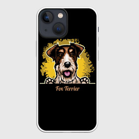 Чехол для iPhone 13 mini с принтом Фокстерьер (Fox terrier) в Тюмени,  |  | animal | dog | fox terrier | hunting dog | terrier | год собаки | друг человека | животное | зверь | кинолог | охотничья собака | пёс | пёсик | порода собак | собака | собака фокстерьер | собаковод | терьер | фокстерьер