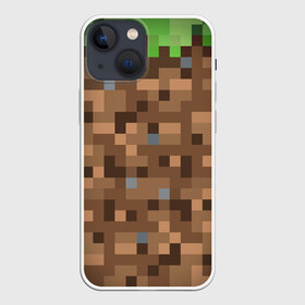 Чехол для iPhone 13 mini с принтом ЗЕМЛЯ | DIRT | MINECRAFT в Тюмени,  |  | block | box | dirt | minecraft | pixels | texture | биом | блок | земля | майнкрафт | пиксели | пиксельный | текстура