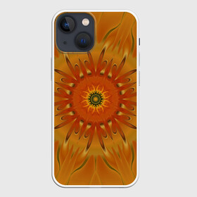 Чехол для iPhone 13 mini с принтом Осеннее солнце. Абстракция. в Тюмени,  |  | abstraction | autumn | fractal | orange | round | sun | абстракция | круглый | оранжевый | осенний | солнце | фрактал