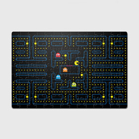 Головоломка Пазл магнитный 126 элементов с принтом Пиксельный Пакман в Тюмени, полимерный материал с магнитным слоем | 126 деталей, размер изделия —  180*270 мм | pacman | пакман | пиксел | пиксельный пакман | пэкмэн