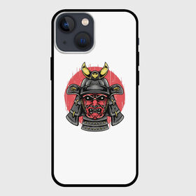 Чехол для iPhone 13 mini с принтом Красный Шлем Самурая в Тюмени,  |  | Тематика изображения на принте: азия | аниме | бушидо | воин | дракон | катана | китай | корея | маска | меч | самурай | шлем | япония