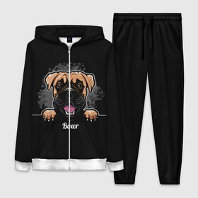 Женский костюм 3D с принтом Боксёр (Boxer) в Тюмени,  |  | animal | boxer | bulldog | dog | fighting dog | pit bull | бойцовская собака | боксёр | бульдог | год собаки | друг человека | животное | кинолог | немецкий боксёр | пёс | питбуль | порода собак | собака боксёр | собаковод