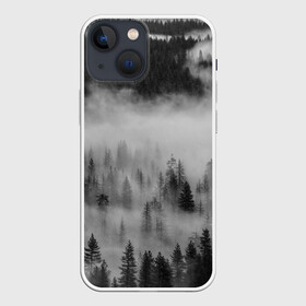 Чехол для iPhone 13 mini с принтом ТУМАННЫЙ ЛЕС | FOREST в Тюмени,  |  | forest | деревья | дым | лес | мрачный лес | природа | туман