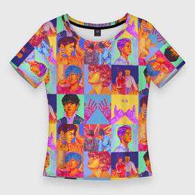 Женская футболка 3D Slim с принтом BTS  БТС  БИТИЭС  АРТ  ВСЕ УЧАСТНИКИ в Тюмени,  |  | bts | bts boy | bts love | k pop | love yourself | айдол | битиэс | бтс | группа | ким тэ хен | солисты bts | участники группы | фанфик бтс | чон чонгук