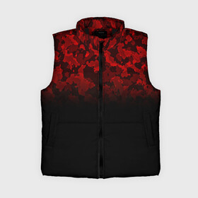 Женский жилет утепленный 3D с принтом BLACK RED CAMO | RED MILLITARY в Тюмени,  |  | abstract | camo | camouflage | geometry | geometry stripes | military | texture | абстракция | геометрические полосы | геометрия | камо | камуфляж | милитари | текстура