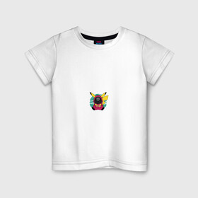 Детская футболка хлопок с принтом Pika game в Тюмени, 100% хлопок | круглый вырез горловины, полуприлегающий силуэт, длина до линии бедер | Тематика изображения на принте: pikachu | pokemon | squid game | игра кальмара | пикачу | покемон