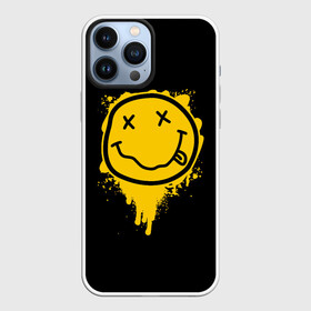 Чехол для iPhone 13 Pro Max с принтом NIRVANA LOGO SMILE, БРЫЗГИ КРАСОК в Тюмени,  |  | band | cobain | face | kurt | logo | music | nirvana | rock | rocknroll | группа | кобейн | курт | лого | логотип | музыка | музыкальная | нирвана | рожица | рок | рокнролл | символ