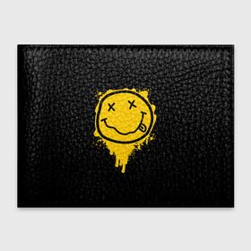 Обложка для студенческого билета с принтом NIRVANA LOGO SMILE, БРЫЗГИ КРАСОК в Тюмени, натуральная кожа | Размер: 11*8 см; Печать на всей внешней стороне | band | cobain | face | kurt | logo | music | nirvana | rock | rocknroll | группа | кобейн | курт | лого | логотип | музыка | музыкальная | нирвана | рожица | рок | рокнролл | символ