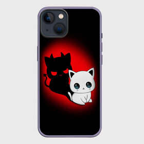 Чехол для iPhone 13 с принтом КОТИК ДЬЯВОЛ   KITTY DEVIL в Тюмени,  |  | animals | cat | demon | devil | kitty | дьявол | животные | звери | котик | кошки