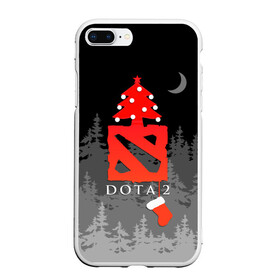 Чехол для iPhone 7Plus/8 Plus матовый с принтом Dota 2  С Новым годом в Тюмени, Силикон | Область печати: задняя сторона чехла, без боковых панелей | christmas | dota 2 | fir forest | happy new year | logo | moon | multiplayer | night | pc game | tree with balls | ёлка с шариками | еловый лес | компьютерная игра | логотип | луна | многопользовательская | ночь | рождество | с новым годом