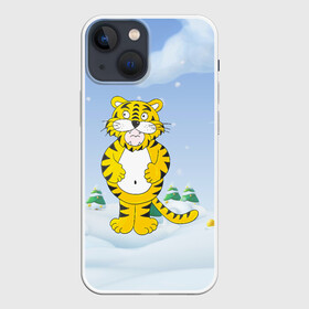 Чехол для iPhone 13 mini с принтом костюм тигра в Тюмени,  |  | Тематика изображения на принте: 2022 | год тигра | новый год | новый год 2022 | символ года | тигр | тигренок | тигрица | тигры