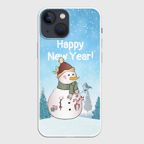 Чехол для iPhone 13 mini с принтом Снеговик во дворе в Тюмени,  |  | Тематика изображения на принте: 2022 | год тигра | новый год | новый год 2022 | символ года | тигр | тигренок | тигрица | тигры
