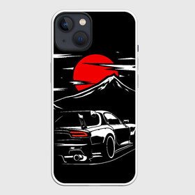 Чехол для iPhone 13 с принтом MAZDA RX 7 | Мазда  при свете красной луны в Тюмени,  |  | car | drift | initinial d | mazda | mazda z | rx 7 | rx7 | дрифт | мазда | машина
