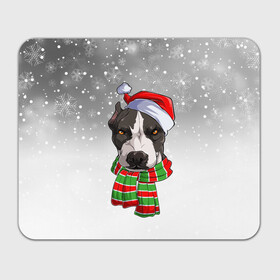 Прямоугольный коврик для мышки с принтом Новогодний Питбуль   New Years Pit bull в Тюмени, натуральный каучук | размер 230 х 185 мм; запечатка лицевой стороны | christmas | dog | pit bull | santa | дед мороз | зима | новый год | питбуль | рождество | санта | снег | снежинка | собака | собачка | щенок