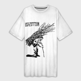 Платье-футболка 3D с принтом Led Zeppelin IV в Тюмени,  |  | led | led zep | led zeppelin | ledzep | lz | zoso | белая | джимми пейдж | джон генри бонэм | джон пол джонс | зосо | лед зепелен | лед зеппелин | ледзепелен | ледзеппелин | роберт плант | рок группа | четвертый альбом