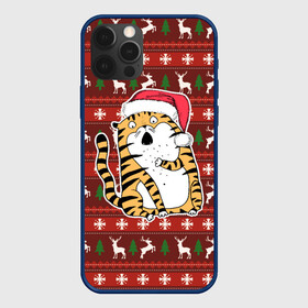 Чехол для iPhone 12 Pro Max с принтом Рождественский удивленный тигр в Тюмени, Силикон |  | 2022 | год тигра | новый год | новый год 2022 | символ года | тигр | тигренок | тигрица | тигры