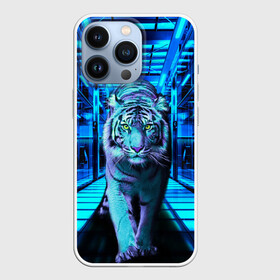 Чехол для iPhone 13 Pro с принтом Крадущийся тигр в Тюмени,  |  | Тематика изображения на принте: животные | символ года | синий тигр | тигр | хищник