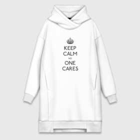 Платье-худи хлопок с принтом Keep Calm no one cares в Тюмени,  |  | keep calm | no one cares | всем плевать | сохраняй спокойствие | успокойся | фраза мем