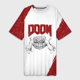Платье-футболка 3D с принтом Владычица пауков  Doom в Тюмени,  |  | doom | doom eternal | doom slayer | monster | владычица пауков | дум | кибер монстер | кибермонстер | монстер