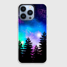 Чехол для iPhone 13 Pro с принтом Космический лес, елки и звезды в Тюмени,  |  | forest | galaxy | neon | neon space | night | space | stars | sunset | trees | вселенная | галактика | деревья | ёлка | елки | закат | звезды | звезды космос | космические краски | космос | красочный | лес | неон | неоновый космос