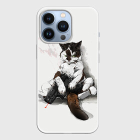 Чехол для iPhone 13 Pro с принтом Котик с пистолетом на стене  мем в Тюмени,  |  | cat | cats | mem | киса | кот | котенок | котик | котяра | котята | кошечка | кошка | мем | мемы | пистолет