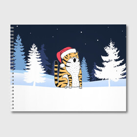 Альбом для рисования с принтом Удивленный тигр 2022 в Тюмени, 100% бумага
 | матовая бумага, плотность 200 мг. | 2022 | год тигра | новый год | новый год 2022 | символ года | тигр | тигренок | тигрица | тигры