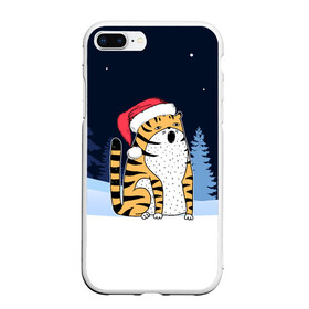 Чехол для iPhone 7Plus/8 Plus матовый с принтом Удивленный тигр 2022 в Тюмени, Силикон | Область печати: задняя сторона чехла, без боковых панелей | 2022 | год тигра | новый год | новый год 2022 | символ года | тигр | тигренок | тигрица | тигры