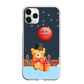 Чехол для iPhone 11 Pro матовый с принтом Новогодний тигренок с красным шариком в Тюмени, Силикон |  | 2022 | год тигра | новый год | новый год 2022 | символ года | тигр | тигренок | тигрица | тигры
