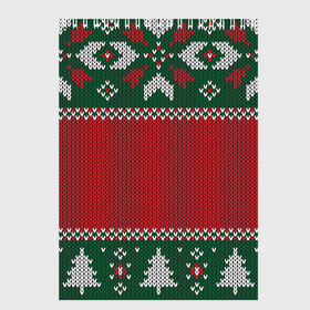 Скетчбук с принтом Knitted Christmas Pattern в Тюмени, 100% бумага
 | 48 листов, плотность листов — 100 г/м2, плотность картонной обложки — 250 г/м2. Листы скреплены сверху удобной пружинной спиралью | Тематика изображения на принте: background | christmas | holiday | knitted | knitted pattern | pattern | trees | winter | вязаный | вязаный узор | елки | зима | праздник | рождество | узор | фон