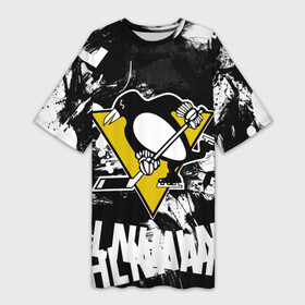 Платье-футболка 3D с принтом Питтсбург Пингвинз  Pittsburgh Penguins в Тюмени,  |  | hockey | nhl | penguins | pittsburg | pittsburgh | pittsburgh penguins | usa | нхл | пингвинз | питтсбург | питтсбург пингвинз | спорт | сша | хоккей | шайба