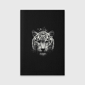 Обложка для паспорта матовая кожа с принтом Черно Белый Тигр. Head в Тюмени, натуральная матовая кожа | размер 19,3 х 13,7 см; прозрачные пластиковые крепления | Тематика изображения на принте: 2022 | 22 | black | head | muzzle | new | second | symbol | tiger | twenty | two | white | year | белый | второй | год | года | голова | двадцать | нового | новый | символ | тигр | черный