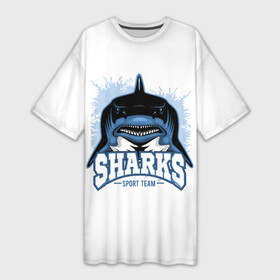 Платье-футболка 3D с принтом Акула (SHARKS) в Тюмени,  |  | fish | ocean | predator | shark | white shark | акула | белая акула | зубы | море | морской хищник | океан | рыба | хищная рыба | хищник