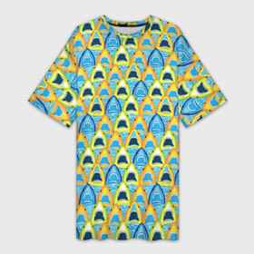 Платье-футболка 3D с принтом Зубастые Акулы в Тюмени,  |  | fish | ocean | predator | shark | white shark | акула | белая акула | зубы | море | морской хищник | океан | рыба | хищная рыба | хищник