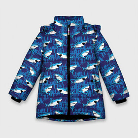 Зимняя куртка для девочек 3D с принтом Акулы (SURF) в Тюмени, ткань верха — 100% полиэстер; подклад — 100% полиэстер, утеплитель — 100% полиэстер. | длина ниже бедра, удлиненная спинка, воротник стойка и отстегивающийся капюшон. Есть боковые карманы с листочкой на кнопках, утяжки по низу изделия и внутренний карман на молнии. 

Предусмотрены светоотражающий принт на спинке, радужный светоотражающий элемент на пуллере молнии и на резинке для утяжки. | fish | ocean | predator | shark | surf | white shark | акула | белая акула | зубы | море | морской хищник | океан | рыба | сёрфинг | хищная рыба | хищник