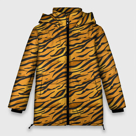 Женская зимняя куртка Oversize с принтом Тигровый Окрас (Tiger) в Тюмени, верх — 100% полиэстер; подкладка — 100% полиэстер; утеплитель — 100% полиэстер | длина ниже бедра, силуэт Оверсайз. Есть воротник-стойка, отстегивающийся капюшон и ветрозащитная планка. 

Боковые карманы с листочкой на кнопках и внутренний карман на молнии | animal | beast | cat | predator | tiger | амурский тигр | белый тигр | год тигра | животное | зверь | кот | полосатая кошка | саблезубый тигр | тигр | хищник | царь джунглей | шерхан