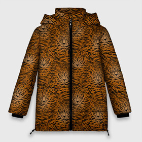 Женская зимняя куртка Oversize с принтом Тигры (Tigers) в Тюмени, верх — 100% полиэстер; подкладка — 100% полиэстер; утеплитель — 100% полиэстер | длина ниже бедра, силуэт Оверсайз. Есть воротник-стойка, отстегивающийся капюшон и ветрозащитная планка. 

Боковые карманы с листочкой на кнопках и внутренний карман на молнии | animal | beast | cat | predator | tiger | амурский тигр | белый тигр | год тигра | животное | зверь | кот | полосатая кошка | саблезубый тигр | тигр | хищник | царь джунглей | шерхан