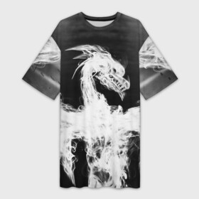 Платье-футболка 3D с принтом SMOKE DRAGON INVERSE JAPAN в Тюмени,  |  | china | dragon | japan | neon | smoke | smoke dragon | texture | драконы | дым | китай | мифология | неон | неоновые драконы | текстура | япония