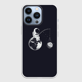Чехол для iPhone 13 Pro с принтом Мы одни в этой Вселенной... в Тюмени,  |  | астронавт | вселенная | космонавт | космос | луна | рыбалка