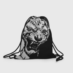 Рюкзак-мешок 3D с принтом Тигр: свирепый и кровожадный в Тюмени, 100% полиэстер | плотность ткани — 200 г/м2, размер — 35 х 45 см; лямки — толстые шнурки, застежка на шнуровке, без карманов и подкладки | 2022 | bloodthirsty | ferocious | look | powerful | predator | strong | tiger | year of the tiger | взгляд | год тигра | кровожадный | мощный | свирепый | сильный | тигр | хищник