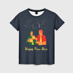 Женская футболка 3D с принтом happy new beer 2022 в Тюмени, 100% полиэфир ( синтетическое хлопкоподобное полотно) | прямой крой, круглый вырез горловины, длина до линии бедер | 2 | 2022 | 22 | beer | friends | fun | happy | holiday | human | new | people | rain | serpentine | year | веселье | год | дождик | дождь | друзья | люди | новый | праздник | серпантин | человек
